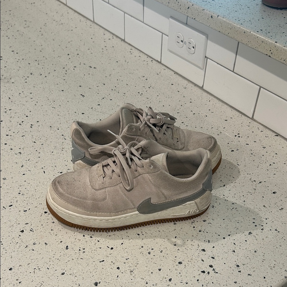 Nike Beige and Gray Athletic Shoes